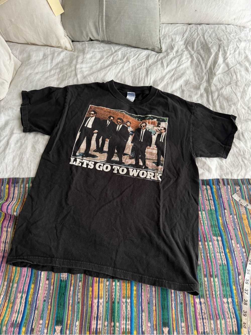 Vintage Black Graphic 'Let's Go To Work' Short Sleeve Tee